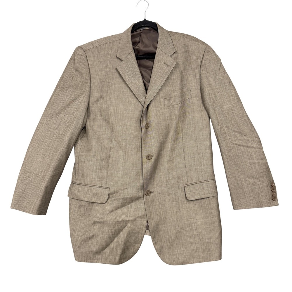 Giorgio Cosani Blazer Mens 48 Beige Wool Super 100s Hand Tailored Suit‎ Jacket